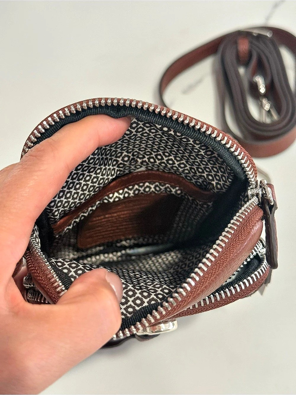 Brighton Interlok Mini Utility Bag crossbody in Bourbon colorway NWT - Picture 6 of 12